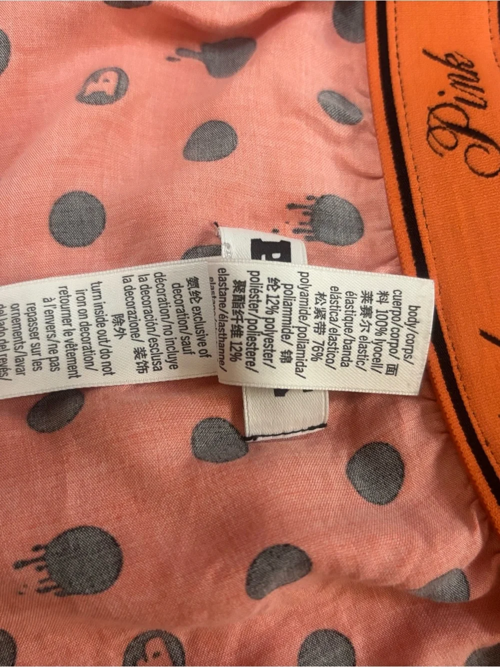 Victoria’s Secret PINK Orange Black Polka Dot Halloween Lounge Shorts XXL